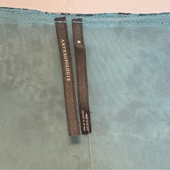 Anthropologie Short-Sleeve Shirred Mesh Top NWT , sz : medium - Picture 6 of 10